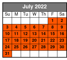Anakeesta General Admission & Sightseeing Chondola July Schedule