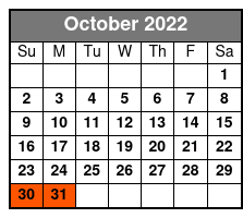 Anakeesta General Admission & Sightseeing Chondola October Schedule
