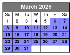 Anakeesta General Admission & Sightseeing Chondola March Schedule