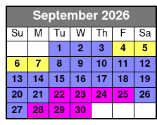 Anakeesta General Admission & Sightseeing Chondola September Schedule