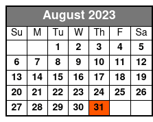 Pirates Voyage Dinner & Show August Schedule