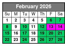 Pirates Voyage Dinner & Show February Schedule