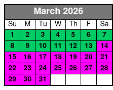 Pirates Voyage Dinner & Show March Schedule