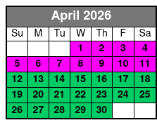 Pirates Voyage Dinner & Show April Schedule