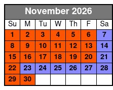 Pirates Voyage Dinner & Show November Schedule