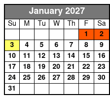 Pirates Voyage Dinner & Show January Schedule