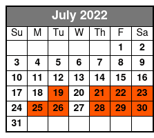 Peter with Special Guest Dinner Show July Schedule