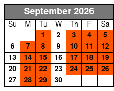 The Prodigal: A Story of Hope and Redemption September Schedule