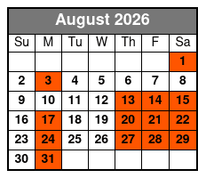 The Magic of Terry Evanswood August Schedule