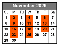 The Magic of Terry Evanswood November Schedule