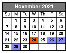 Elvis & The Superstars November Schedule