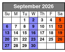 Cash and The King: Tribute to Elvis & Johnny Cash September Schedule