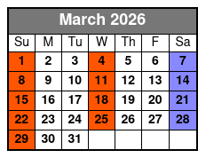 Cash and The King: Tribute to Elvis & Johnny Cash March Schedule