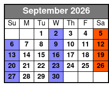 Cash and The King: Tribute to Elvis & Johnny Cash September Schedule