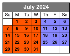 30 Minute Axe Throwing Session July Schedule