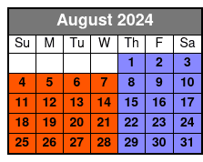 30 Minute Axe Throwing Session August Schedule