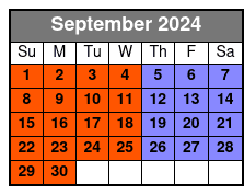 30 Minute Axe Throwing Session September Schedule