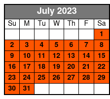 Avalanche Snow Coaster July Schedule