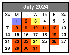 Half Day Fishing July Schedule