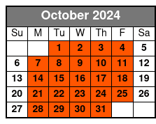 3/4 Day Fishing October Schedule
