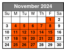 3/4 Day Fishing November Schedule