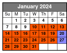 Single Kayak Rental on Big Hickory Pass January Schedule
