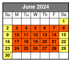 2-Hour Single Kayak June Schedule