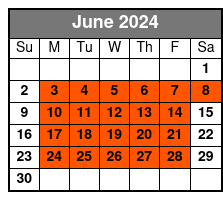 Half Day (4 Hrs) SUP Rental June Schedule