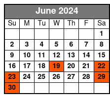 Pedal Kayak Tour June Schedule