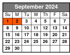 Pedal Kayak Tour September Schedule