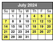 Copacetic Day Sail July Schedule