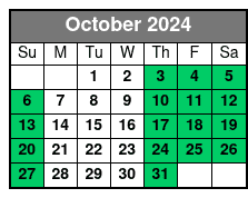 Sunset Sail October Schedule