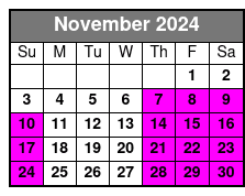 Sunset Sail November Schedule