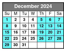 Sunset Sail December Schedule