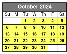 Parasailing, 400-Foot October Schedule