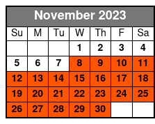 Sunset Dolphin Cruise November Schedule