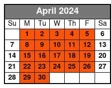 2 Hour Dolphin Tour April Schedule