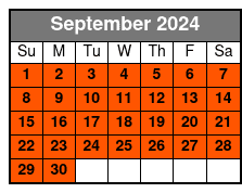 1-Day Attraction Ticket September Schedule