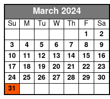 2-Day Attraction Ticket March Schedule