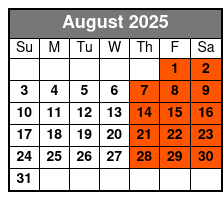 Eureka Springs Ghost Tour August Schedule