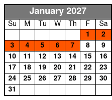 Eureka Springs Escape Room January Schedule