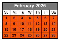 70-Minute Guided Downtown Eureka Springs Walking Tour February Schedule