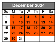 6:30 Tour December Schedule