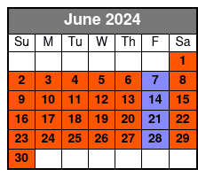 1 Hour Tour June Schedule