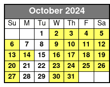 Sunset Cruise October Schedule