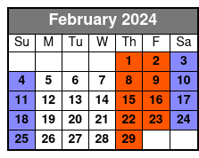Public Tour Pricing February Schedule