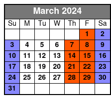 Public Tour Pricing March Schedule