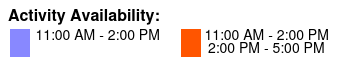 Public Tour Pricing Color Key
