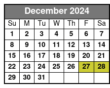 Sunrise Experience December Schedule