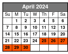 3-Hour Extended Tour April Schedule